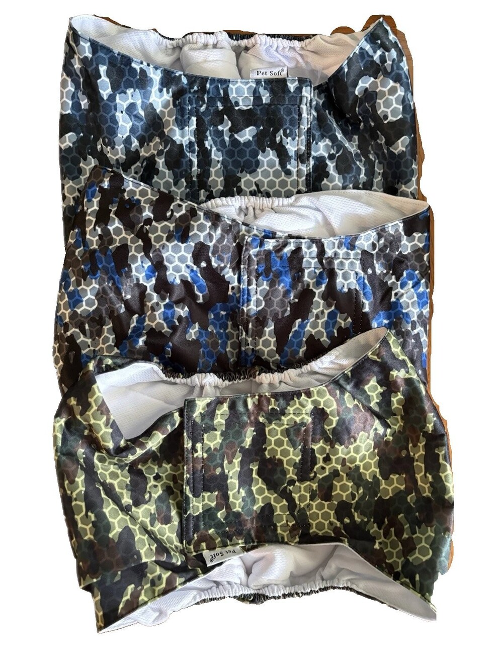 Pet Soft Male Dog Belly Bands  3 Pack  Washable, Army Camo XXL Diapers